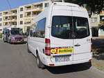 Weie Heckpartie eines Mercedes Sprinter City am 23.