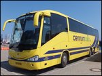 Scania Irizar von CentrumTurist aus Dänemark im Stadthafen Sassnitz.