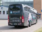 Volvo 9900 von Mugler aus Frankreich im Stadthafen Sassnitz.