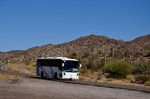 Volvo Bus fr Touristen auf der Route Nr.1 in der Baja California Sur in Mexico gesehen,Mrz 2016