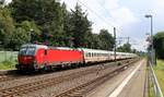 DSB EB 3216 mit EC nach Kopenhagen Einfahrt Schleswig Bhf am 23.07.2024 