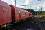 Hinter der 185 263-1 (91 80 6185 263-1 D-DB) der DB Cargo Deutschland AG am eingereiht in den Leipziger Kranzug der DB InfraGO Netz Notfalltechnik das vierachsige modulares Tr�gerfahrzeug 99 80 9370 003-2 DBMP der Gattung MTF 17 mit aufgesetztem Anwe ...