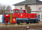   Die in Hof stationierte Schneeschleuder der Baureihe 832, der DB Netz AG, Schweres Nebenfahrzeug Nr.
