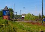 Blick von Süden auf den Bahnhof Westerburg/Ww an der KBS 461  Oberwesterwaldbahn  km 28,6 am 05.05.2014.