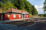 Der Bahnhof Seifersdorf (zu Dippoldiswalde/Osterzgebirge) der Weißeritztalbahn, die von Freital-Hainsberg über Dippoldiswalde nach Kipsdorf führt, hier am 26 August 2013.