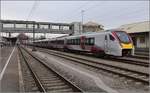 Class 745, Überführungsfahrt des neuen elektrischen Flirt UK beim ersten Stopp in Konstanz.