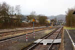 Bahnhof Herdorf in westlicher Blickrichtung am Vormitttag des 30 Dezember 2024.