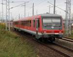 DB-Landplage als Dienstfahrt von Lbeck nach Rostock bei der Einfahrt im Rostocker Hbf.09.10.2011