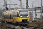 Der Dauergast zwischen Rostock und Gstorw bei der Ausfahrt im Rostocker Hbf.11.12.2011