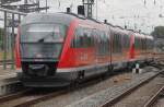 RB 13261/RB 13237 von Rostock Hbf nach Ribnitz-Damgarten West/Graal-Mritz bei der Ausfahrt im Rostocker Hbf.20.07.2012