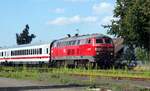 218 432-3 mit IC 2012 Allgäu in Vöhringen am 29.07.2021.