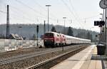 218 425-7 und 218 415-8 mit IC 2012 Allgäu in Amstetten am 26.03.2022.