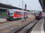 642 078 und 642 051,am 24.Juli 2016,im Rostocker Hbf.