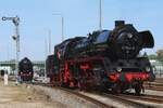 ReKo Ochsenlok 41 1144 steht am 4 Mai 2024 in Wolsztyn whrend die Vorbereitungen der Dampflokparade.