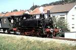 98 812 fährt mit Museumszug aus Amstetten nach Gerstetten am 14.09.1987.