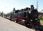 99 788 beim Öchsle in Ochsenhausen. Der Zug hatte heute am 25.09.2021 Filmtermin, morgen am 26.09.2021 wird es fahren.