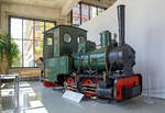   20 PS Krauss Feldbahn-Dampflokomotive vom Typ XIV uu (am 16.06.2018) ausgestellt im Verkehrszentrum des Deutschen Museums in München (Theresienhöhe).