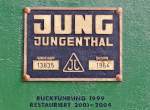 jung-jungenthal-div-typen/438805/-das-fabrikschild-der-jung-dampflok . Das Fabrikschild der Jung Dampflok 'Vklingen 46'. 23.06.2015 (Jeanny)