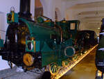 Die erste Schnellzuglokomotive in Deutschland im DB Museum in Nürnberg, die „Phoenix“ eine Badische IX (IIa alt) der Bauart Crampton, Baujahr 1863, hier am 01 November 2008.