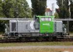 am 16.08.2013 stand die Vossloh-Lok G6(650 114-8) im Rostocker Hbf.