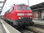 Freude war gro als heute 218 366-3 im Rostocker Hbf auf Ausfahrt Richtung Stralsund gewartet hat.(30.07.10)