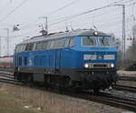 218 454 beim Rangieren am 25.01.2026 im Rostocker Hbf.