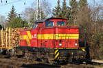 346 811-3 war am 07.01.2018 mit dem Holzzug von Rostock-Bramow nach Stendal-Niedergörne  im Bahnhof Rostock-Bramow beschäftigt.