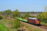 Am 27.04.2020 war CLR 227 004 mit dem Flachwagenzug DGV 94162 von Stendal nach Berlin Lichtenberg unterwegs.