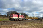 CLR 202 484 brachte leere Holzwagen aus der Abstellung nach Niedergörne.