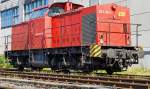   Die 203 115-1 der Eisenbahnbetriebsgesellschaft Mittelrhein GmbH EBM Cargo GmbH, Gummersbach (NVR-Nummer: 92 80 1203 115-1 D-EBM) ist am 10.05.2015 im Hauptbahnhof Siegen abgestellt, hier waren