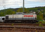   Die 203 166-4 (92 80 1203 166-4 D-STRA) der STRABAG Rail GmbH, ex 202 412-3, ex DR 112 412-2, ex DR 110 412-4, ist am 16.05.2016 in Betzdorf/Sieg abgestellt.