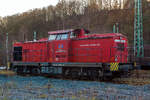 Die 203 007-0 (92 80 1203 007-0 D-BOEG) der BEG - Bocholter Eisenbahngesellschaft mbH (ex DR 110 718-4, ex DR 112 718-2, ex DB 202 718-3, ex 203 006-2), ist am 25.11.2012 in Betzdorf/Sieg abgestellt.
