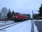 218 138-6 f�hrt Memmingen mit einer RB aus Ulm ein.