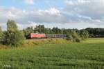232 527-2 mit einem leer Autozug aus N�rnberg nach Cheb s�dlich von Wiesau.30.07.13