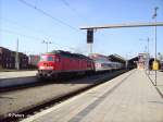 232 190-9 verl�sst Frankfurt/Oder mit ein EC (Berlin-Warzawa-Express).