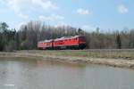 233 452-2 und 232 601-5 als Lz nach Marktredwitz s�dlich von Wieesau.