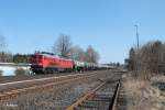 233 357-2 wartet in Pechbrunn mit dem Kesselzug N�rnberg - Hof auf die Weiterfahrt.