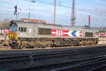 Class 66 HGK DE 674 in Ulm am 13.04.2008.