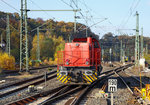   Hier nochmal als Nachschuss: Die Lok 4 der Railflex GmbH (92 80 1275 111-3 D-RF), eine MaK G 1206, fährt am 12.11.2016 als Lz durch den Bahnhof Betzdorf/Sieg.