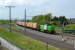 09.05.2014 14:49 Uhr - SETG V 1700.02 kommt mit einem leeren Hackschnitzelcontainerzug aus Niedergörne und stellte diesen im Güterbahnhof ab.