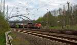 294 584-8 (V 90 remotorisiert) der DB Schenker Rail kommt am 30.04.2012 mit einem Gterzug im Rangierbahnhof Kreuztal an.