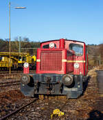 Die 332 901-8 der RE (Rheinische Eisenbahn GmbH) eine Tochtergesellschaft der Eifelbahn Verkehrsgesellschaft mbH (EVG), ex RAR V 240.01 „Kamila“, ex DB 332 901-8, ex DB Köf 11 063,