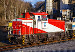 Die 3-achsige dieselhydraulische Rangierlokomotive 98 80 3 507 057-8 D-SKALK der Schaefer Kalk GmbH & Co.
