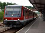 628 690 / 928 690 in Diesten der WEBA (Westerwaldbahn) steht am 17.07.2011 in Betzdorf/Sieg Abfahrtbereit in Richtung Daaden.