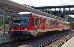   Der Dieseltriebzug 928 223 / 628 223  Gemeinde Burgwald  (95 80 0928 223-6 D-DB / 95 80 0628 223-9 D-DB) der Kurhessenbahn (DB Regio) steht am 13.08.2014 im Hbf Marburg an der Lahn, als RB 42