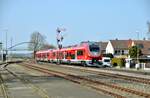633 532 Pesa Link III fährt aus Vöhringen aus am 28.03.2022.