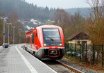 Der VT 641 029 „Neuenmarkt-Wirsberg“ (95 80 0641 029-3 D-DB), ein Alstom Coradia A TER Dieseltriebwagen besser bekannt als „Wal“ der DB Regio, als RE (Main-Saale-Express) nach