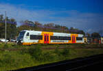 Der Stadler RegioShuttle RS 1 – 650 687-6 (95 80 0650 687-6 D-RTB) der Rurtalbahn GmbH (D�ren, Bestandteil der RATH Gruppe), ex VT 433 „B�blingen“ (95 80 0650 687-6 D-WEG) der Sch�nbuchbahn betrieben durch die W�rttembergische Eisen ...