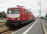 WFL 112 024-5 stand am Nachmittag des 03.10.2024 mit dem Cruise-Train von Warnemünde nach Wustermark in Warnemünde.