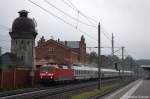 120 151-6 mit dem IC 140 von Berlin Ostbahnhof nach Schiphol (Airport) in Rathenow.